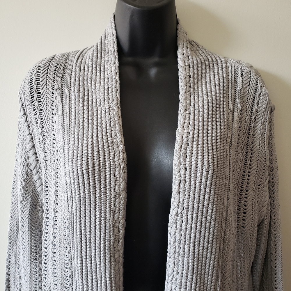 Magaschoni Open Knit Cardigan Sweater